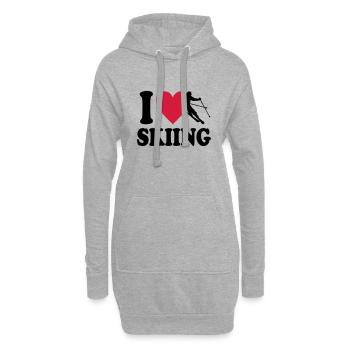Ski - Hoodie-Kleid - Grau meliert - Vorne