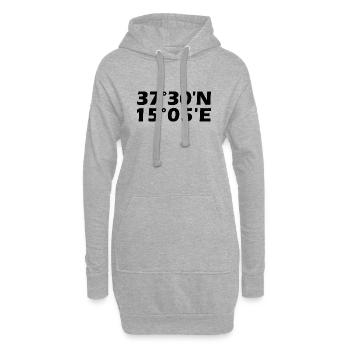 Coordonnées de Catane - Sweat-shirt à capuche long Femme - gris chiné - Devant
