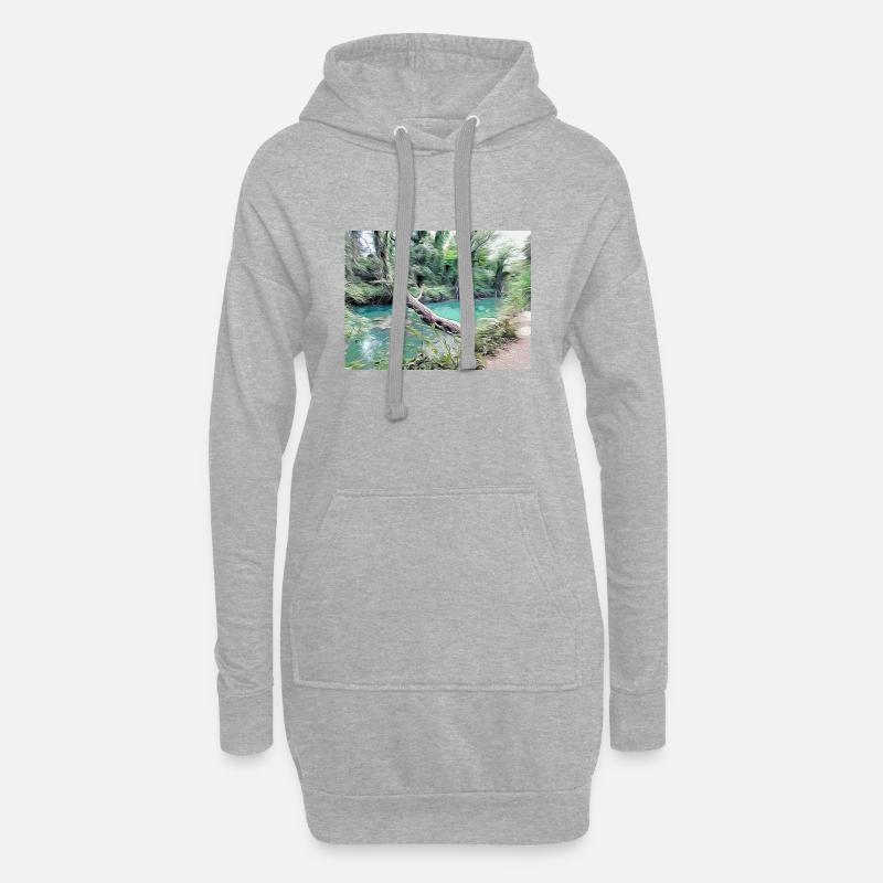 Zeichnung der Provence - Rivière de la Bresque - Hoodie-Kleid - Grau meliert