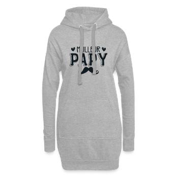 Meilleur PAPY - Sweat-shirt à capuche long Femme - gris chiné - Devant