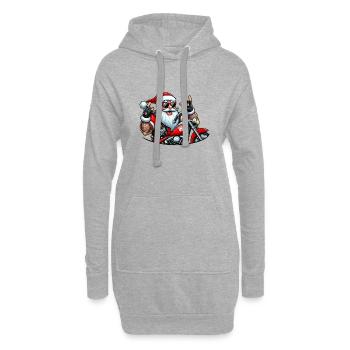 santa fun 7 - Sweat-shirt à capuche long Femme - gris chiné - Devant