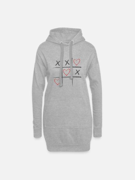 Tic-Tac-Toe - Hoodie-Kleid - Grau meliert