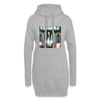 Berlin bei Nacht - Hoodie-Kleid - Grau meliert - Vorne
