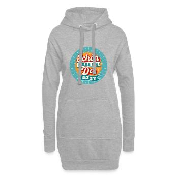 Schön das du da bist - Hoodie-Kleid - Grau meliert - Vorne