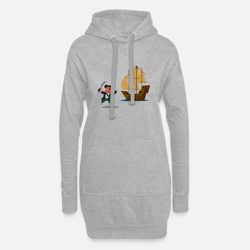 Le Pirate du Bounty - Sweat-shirt à capuche long Femme - gris chiné
