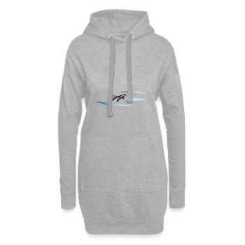 Skieur dans une crevasse - Sweat-shirt à capuche long Femme - gris chiné - Devant