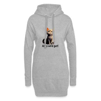 Everything will be fine! ♥ EmotiCatz - Hoodie Dress - heather grey - Front