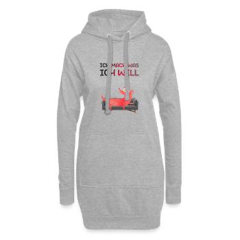 ich mach was ich will - Hoodie-Kleid - Grau meliert - Vorne