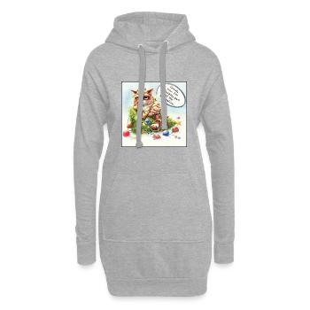 Katze im Weihnachtsstress | Cat’s Xmas trouble - Hoodie-Kleid - Grau meliert - Vorne