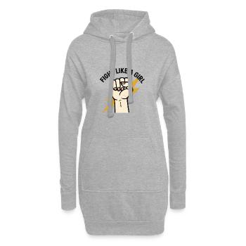Fight Like A Girl Power Design - Hoodie-Kleid - Grau meliert - Vorne