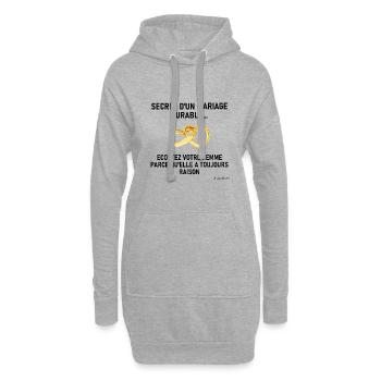 Secret d'un mariage durable - Sweat-shirt à capuche long Femme - gris chiné - Devant