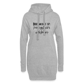 Lebensweisheit 87 - Hoodie-Kleid - Grau meliert - Vorne