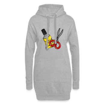 Schere und Kleber - Hoodie-Kleid - Grau meliert - Vorne