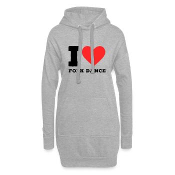 J’adore la danse folklorique - Sweat-shirt à capuche long Femme - gris chiné - Devant