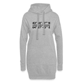 Arles Koordinaten - Hoodie-Kleid - Grau meliert - Vorne