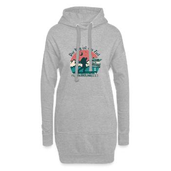 Der Weg ist das Ziel Fernwanderweg E5 Transalp - Hoodie-Kleid - Grau meliert - Vorne