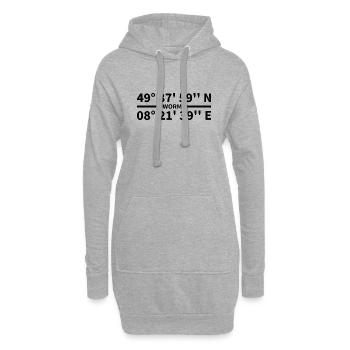 Worms Koordinaten - Hoodie-Kleid - Grau meliert - Vorne