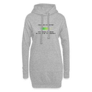Prochaine connerie en cours de téléchargement - Sweat-shirt à capuche long Femme - gris chiné - Devant