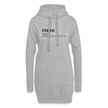 Coordonnées Fürth Bavière - Sweat-shirt à capuche long Femme - gris chiné - Devant