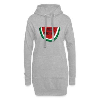 Pastèque, illustration, Palestine libre - Sweat-shirt à capuche long Femme - gris chiné - Devant