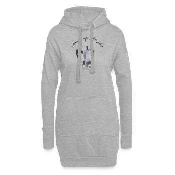 Chérie un café s il te plait - Hoodie-Kleid - Grau meliert - Vorne