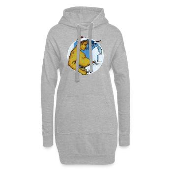 MOUSSAILLON - Sweat-shirt à capuche long Femme - gris chiné - Devant