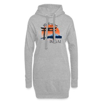Trouvez votre Ikigai avec Fujiyama en arrière-plan - Sweat-shirt à capuche long Femme - gris chiné - Devant