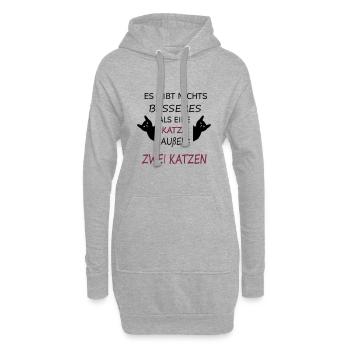 Es gibt nichts besseres als eine Katze außer: zwei - Hoodie-Kleid - Grau meliert - Vorne