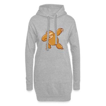 Dabbing Faultier Outfit für Fans der Faultiere - Hoodie-Kleid - Grau meliert - Vorne