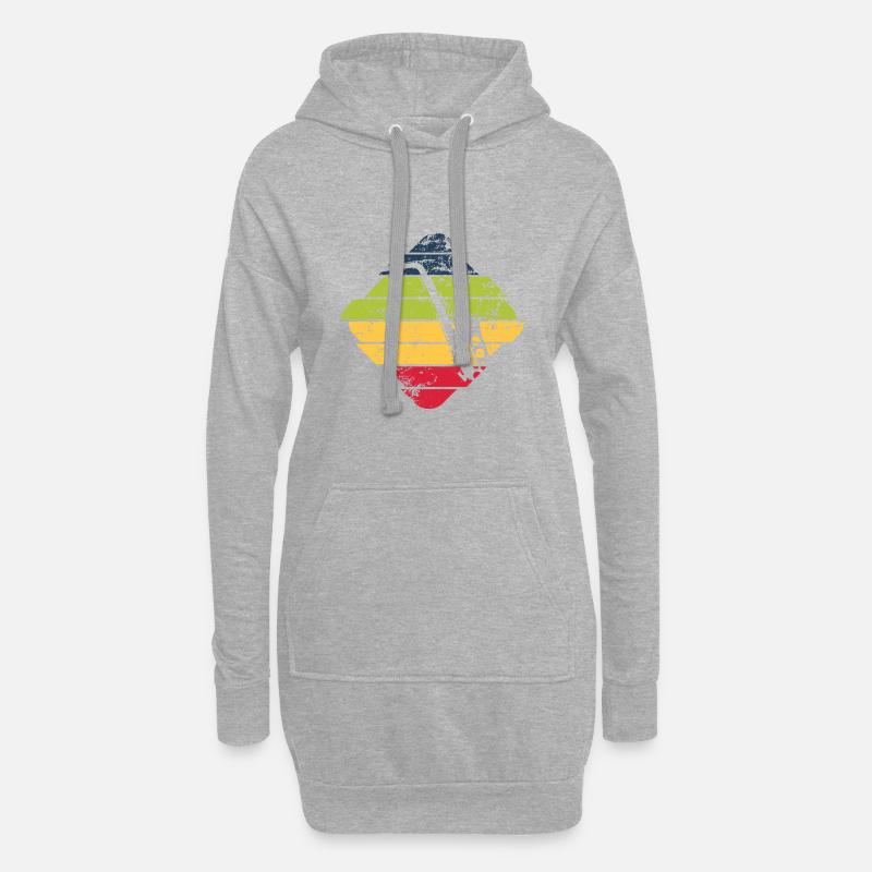 Saxofon - Hoodie-Kleid - Grau meliert