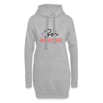 Bon anniversaire cadeau humour - Sweat-shirt à capuche long Femme - gris chiné - Devant