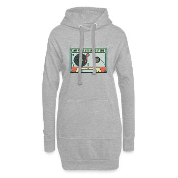 Hier soir, un DJ m’a sauvé la vie - Sweat-shirt à capuche long Femme - gris chiné - Devant