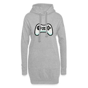 Gamepad-Logo - Hoodie-Kleid - Grau meliert - Vorne