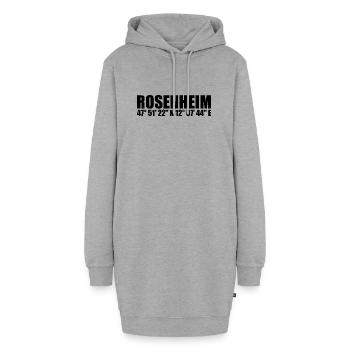 Rosenheim Koordinaten - Hoodie-Kleid - Grau meliert - Vorne