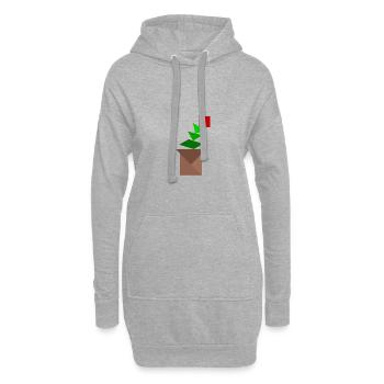 Fleurs - Tangram - Sweat-shirt à capuche long Femme - gris chiné - Devant