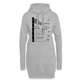 Buddha Buddhismus Geschenkidee - Hoodie-Kleid - Grau meliert - Vorne