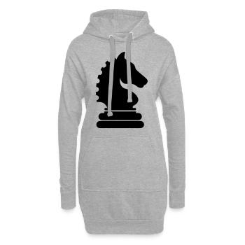 Pièce d’échecs de cheval - Sweat-shirt à capuche long Femme - gris chiné - Devant