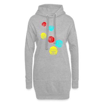 Casque de football - Sweat-shirt à capuche long Femme - gris chiné - Devant