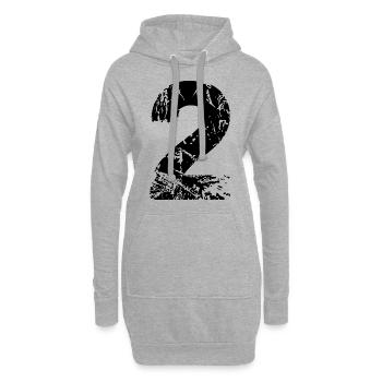 Maillot numéro 2 - Sweat-shirt à capuche long Femme - gris chiné - Devant