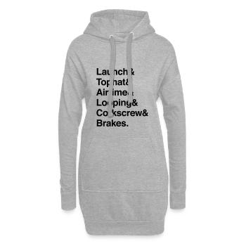 Launch & Tophat | Achterbahn Shirt - Hoodie-Kleid - Grau meliert - Vorne