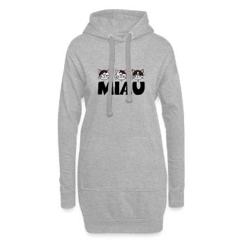 Katzen1 1 - Hoodie-Kleid - Grau meliert - Vorne