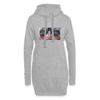 Ich beobachte dich - Hoodie-Kleid - Grau meliert - Vorne