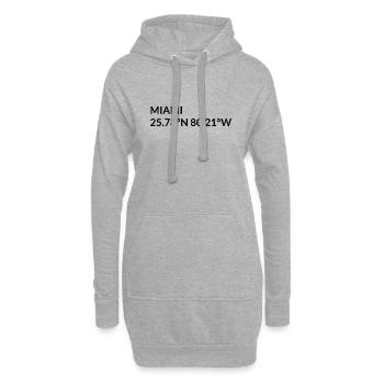 Miami Florida USA Koordinaten - Hoodie-Kleid - Grau meliert - Vorne