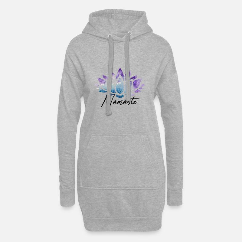 Namaste Lotusblüte bunt Muster Pattern - Hoodie-Kleid - Grau meliert