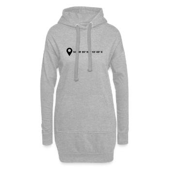 Hanau Koordinaten - Hoodie-Kleid - Grau meliert - Vorne