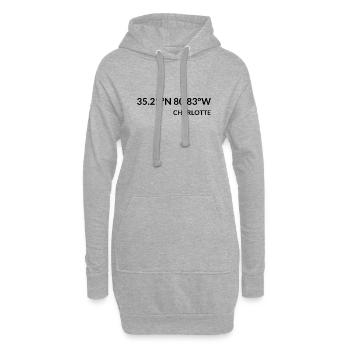 Charlotte North Carolina USA Koordinaten - Hoodie-Kleid - Grau meliert - Vorne