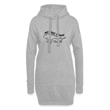 Ich liebe Dugongs Manatees mein Spirit - Hoodie-Kleid - Grau meliert - Vorne