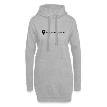 Coordonnées de Malaga - Sweat-shirt à capuche long Femme - gris chiné - Devant