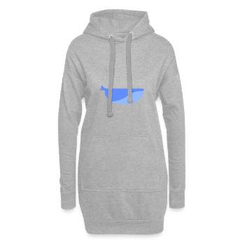 Animaux Baleine Bleue Doux Enfants Nature Zoo Idée Cadeau - Sweat-shirt à capuche long Femme - gris chiné - Devant