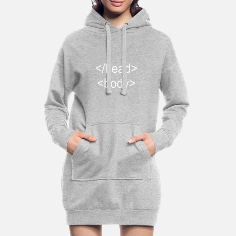 Programming Nerd Head Body HTML Hoodie-Kleid